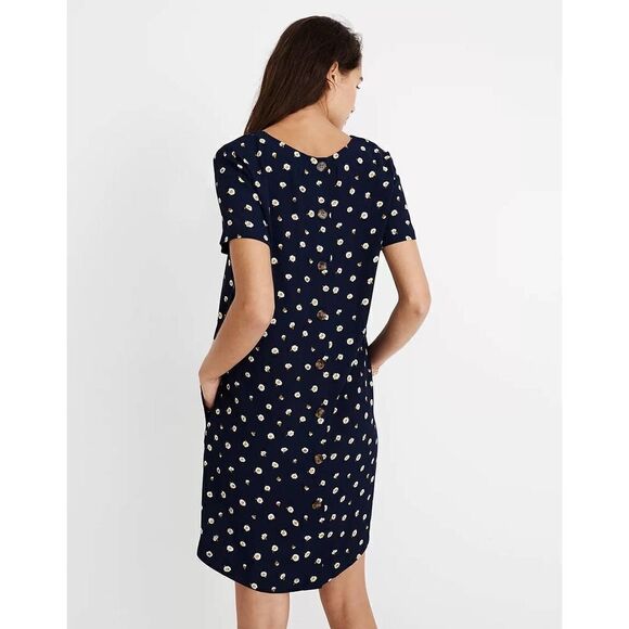 Madewell Button-Back‎ Easy Dress in Daisy Dots Sz S - Picture 2 of 12